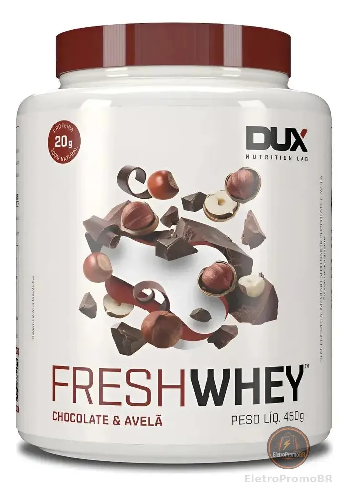 Fresh Whey Conc Iso Hidrolisado 450g Dux Nutrition Sabor Chocolate E Avelãs