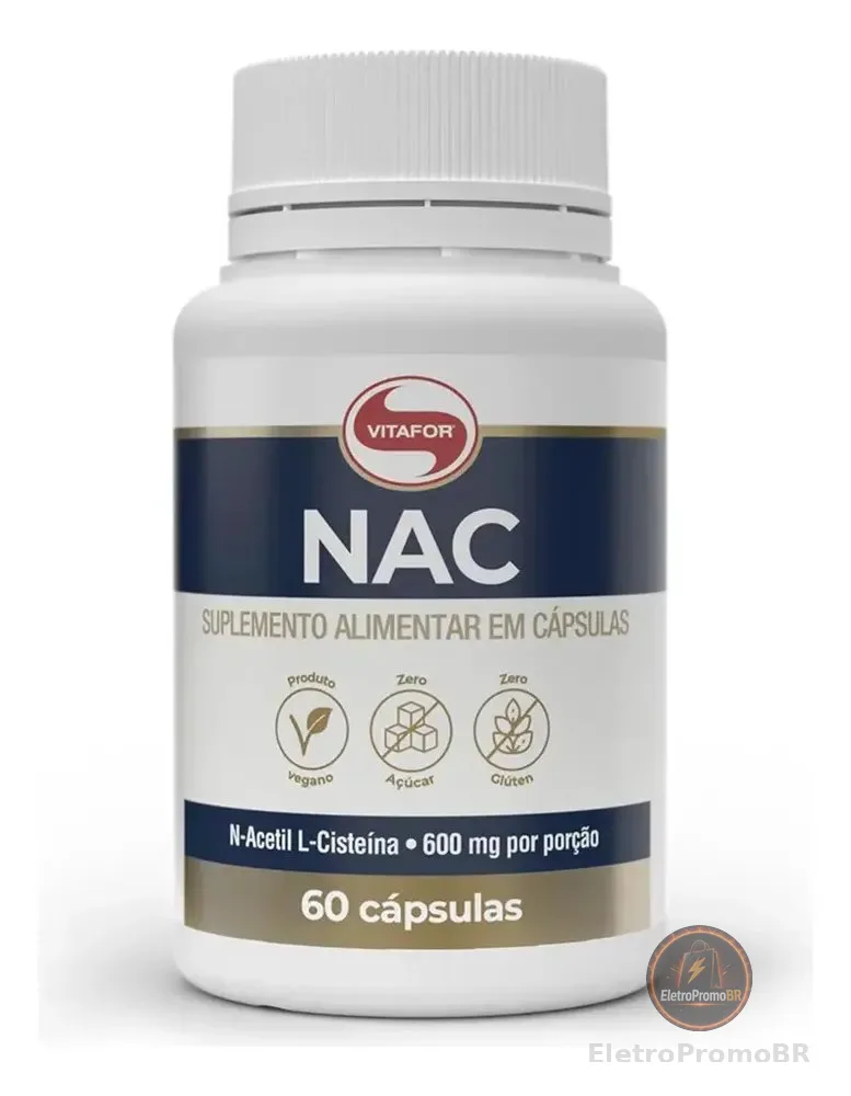 Suplemento em cápsula Vitafor NAC - 60 cap N-acetilcisteína Sem sabor de 60 un
