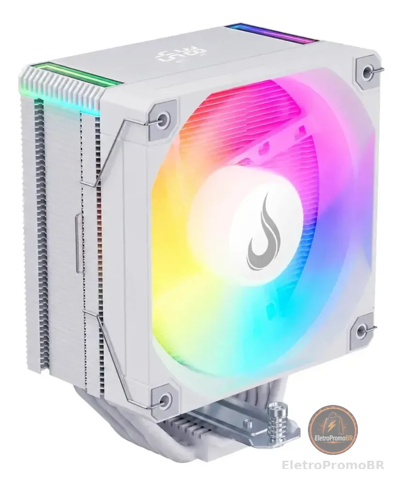 Air Cooler Gamer Argb Temp 6 Com Display De Temperatura Branco