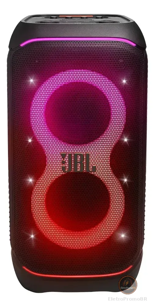 Caixa de Som JBL PartyBox Stage 320 Bluetooth Portátil Com Show de Luzes e Resistente a Respingos – 240W RMS Preta