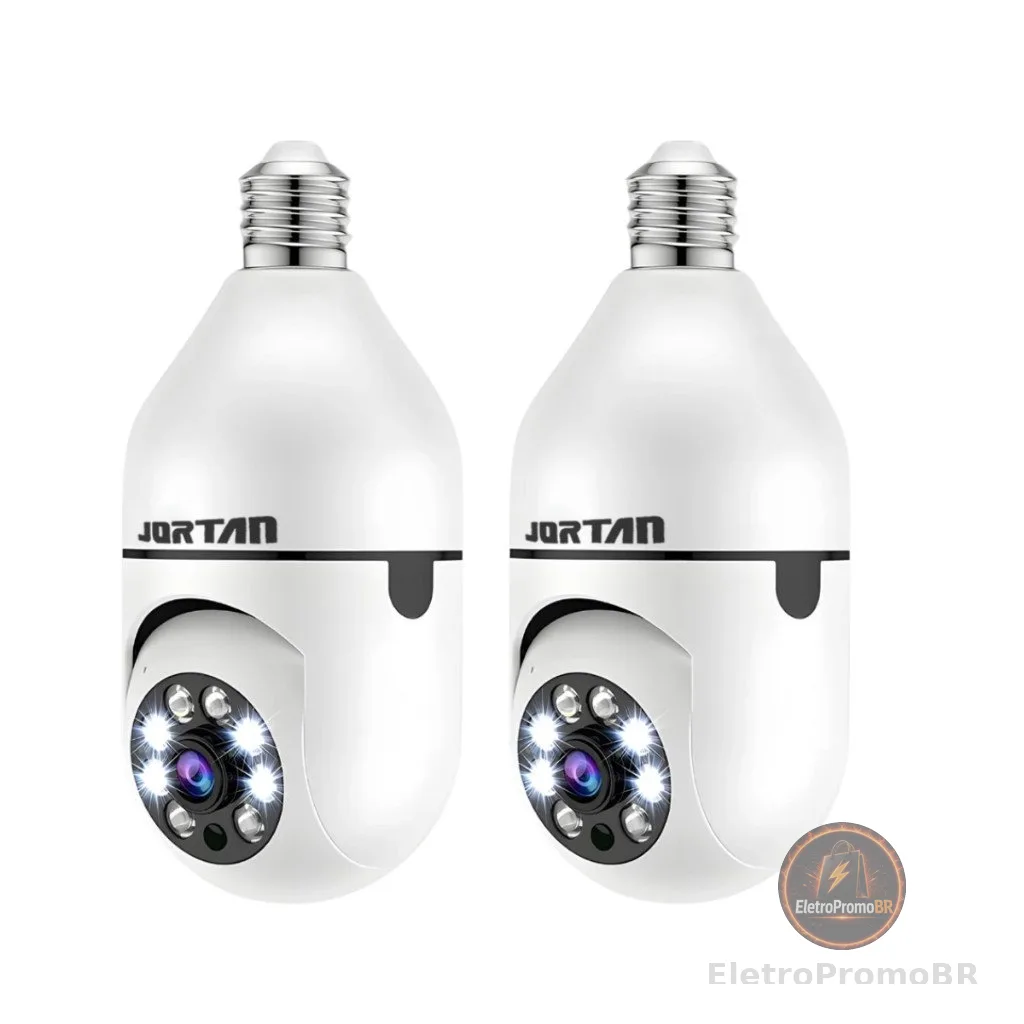 Kit 2 Mini IP Câmera de Segurança Wi-fi Branco com Áudio Bidirecional Visão Noturna e Sensor de Movimento - YOOSEE