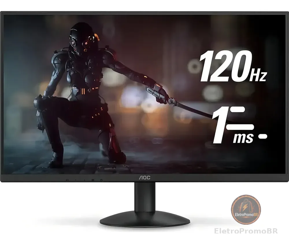 Monitor 27 Aoc Gamer 27b30h3/57, Full Hd, Ips, 120hz, 1ms Cor Preto