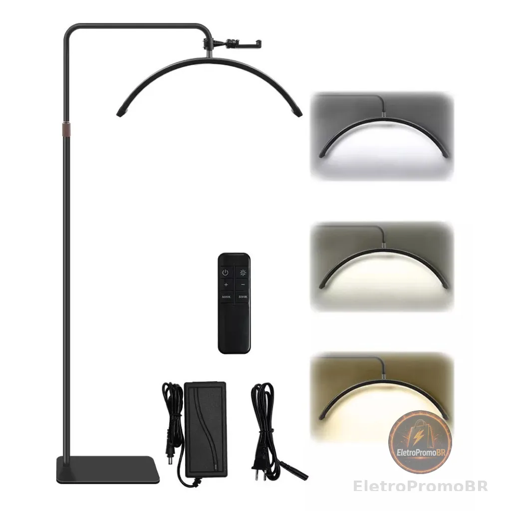 Luminaria Meia Lua Estetica Mesa Spa Arco 3 Tons Ajustavel Salao Beleza Limpeza De Pele