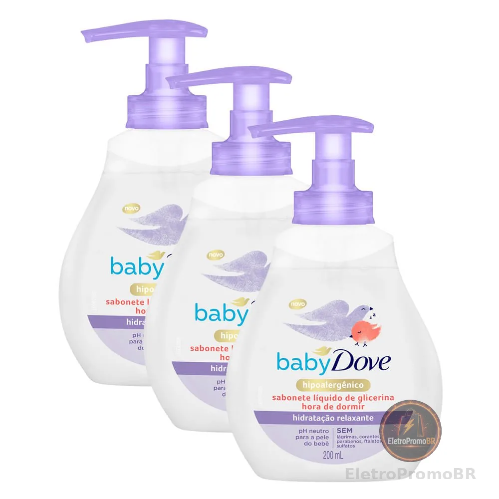 Kit 3 Sabonete Líquido Dove Baby Hora de Dormir 200ml