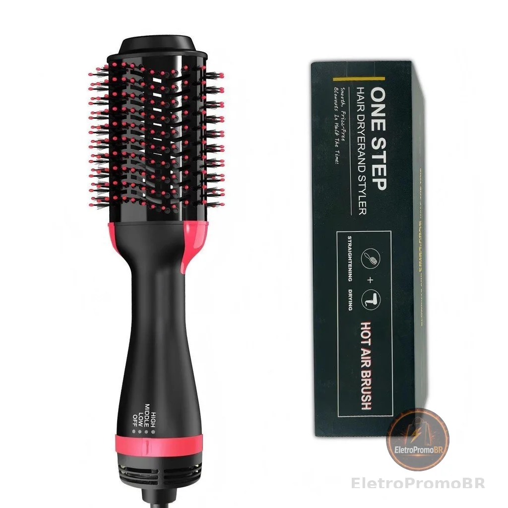 Escova Secadora Alisador Elétrica Quente Cabelo Com 3 Em1 Hair Styler APENAS 110V Jimmystore