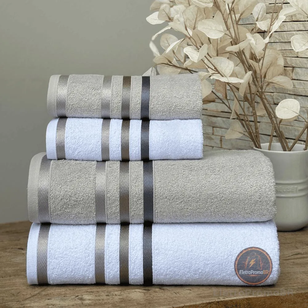 Kit Toalhas Paris Banhão 4 Peças 450g/m² 100% Algodão