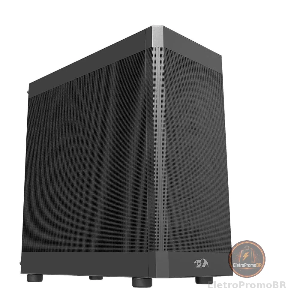 Redragon Gabinete Gamer Aeroflow Mid Tower ATX Preto Aço SGCC Mesh USB 3.0 Sem Fans Suporte GPU 370mm - CA-603B