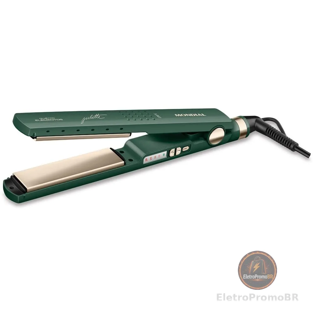 Prancha Alisadora By Juliette Mondial Verde Oliva 60w P-JU-02 - Bivolt