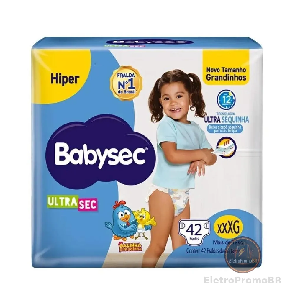 Fralda Babysec Galinha Pintadinha Hiper XXXG Com 42 Unidades