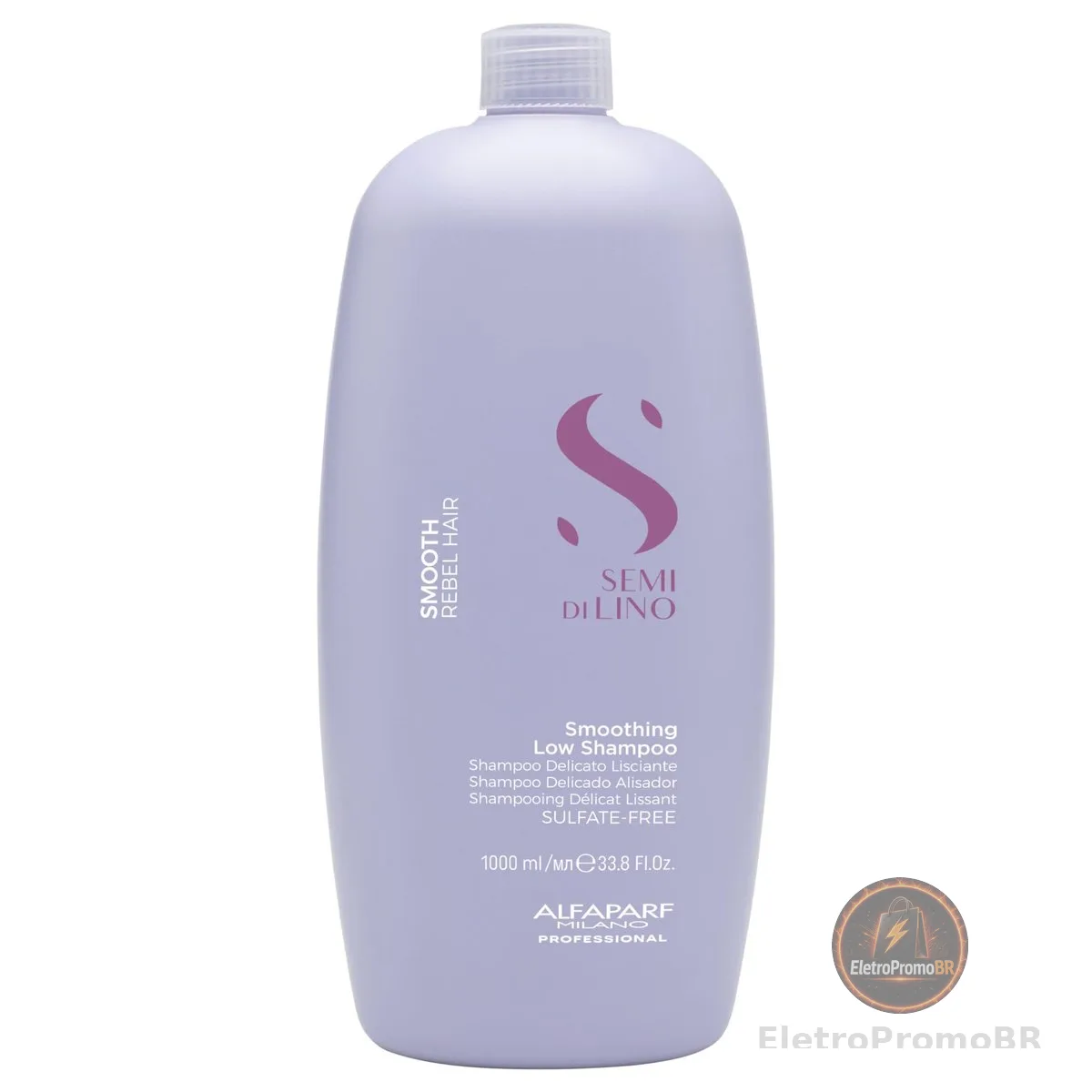 Alfaparf Milano Semi Di Lino Smooth, Shampoo Profissional para Cabelos Rebeldes, Controla, Hidrata e Alisa os Cabelos 1L