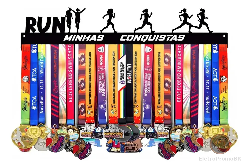 Melhor Porta Medalhas Até 100 Medalhas Suporte Grande Parede Preto