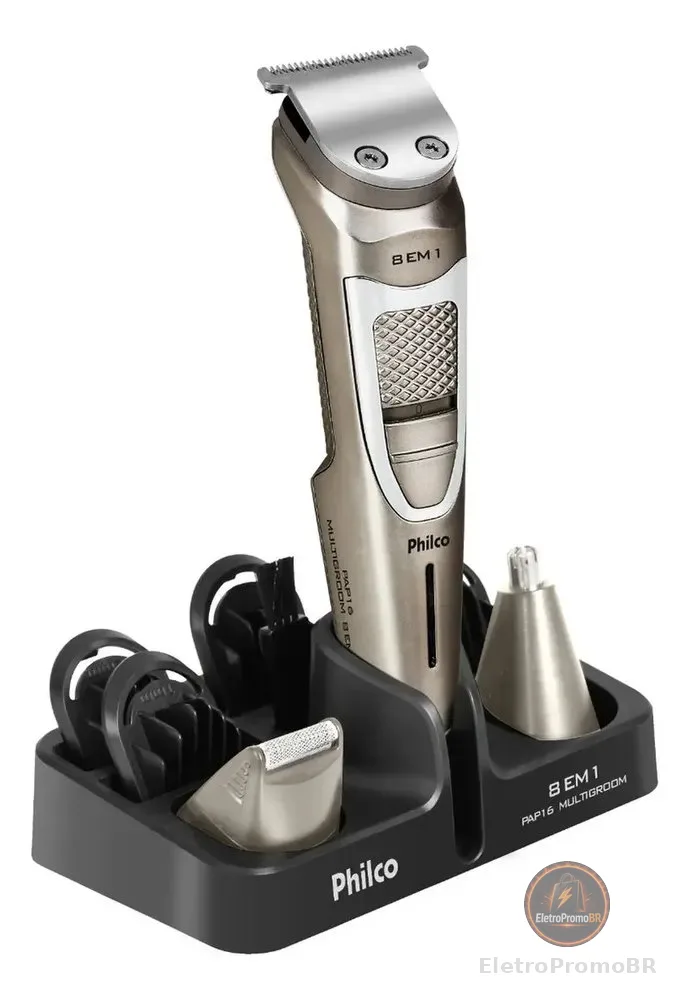 Aparador de Pelos Philco Multigroom 8 Em 1 Pap16 Cor Chumbo
