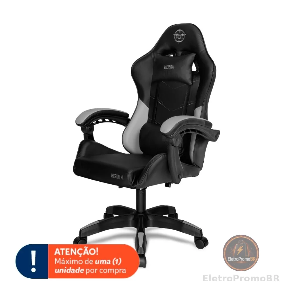 Cadeira Gamer TGT Heron M, Preto, TGT-HRM-BK02