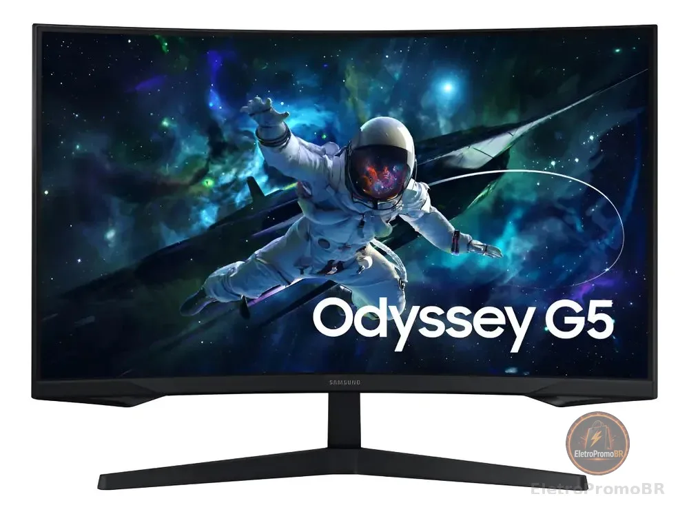 Monitor Gamer Samsung Odyssey G5 32 Curvo 165hz 1ms Bivolt Preto