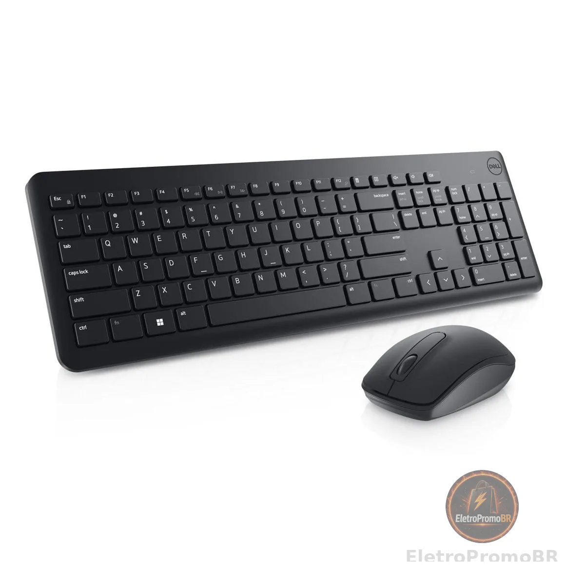 Combo Teclado e Mouse Sem Fio Dell KM3322W 1858, Receptor USB 2,4 GHz