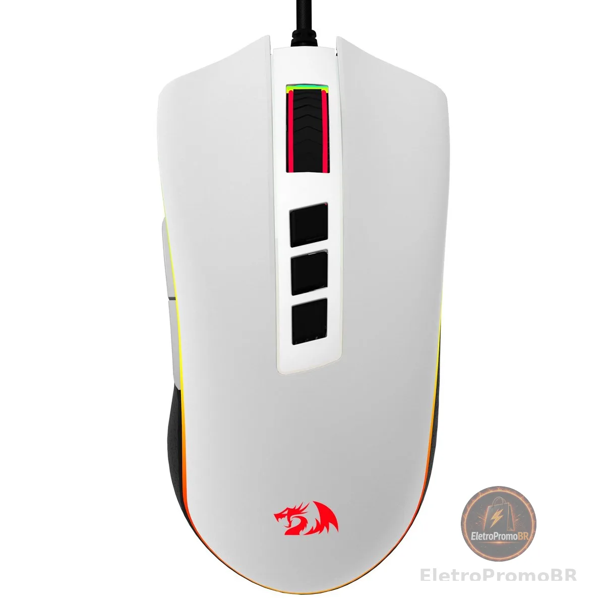 Mouse Gamer Redragon Cobra V2 Special Edition Cypher Branco e Preto RGB M711A-RGB