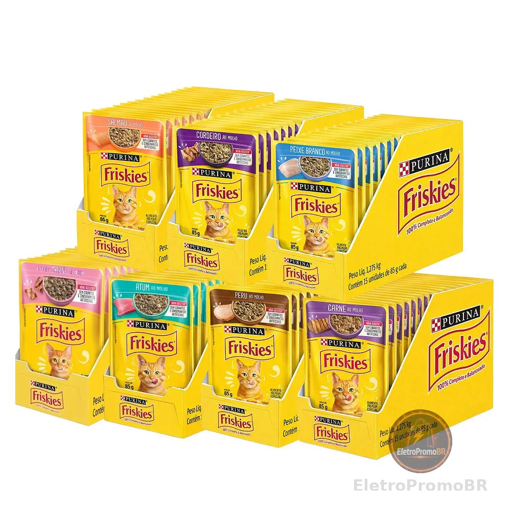 Ração Úmida Friskies 85g - Caixa com 15 unidades