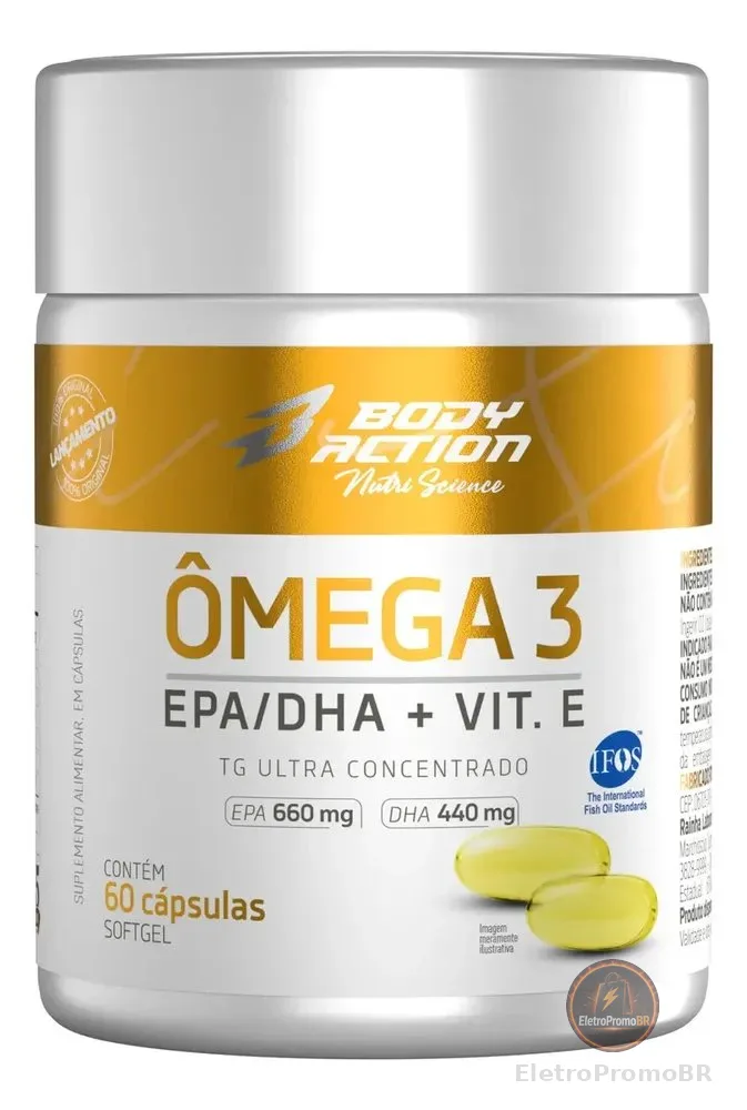 Ômega 3 Tg Ultra Concentrado Vitamina E - 60 Caps Bodyaction Sabor Sem sabor