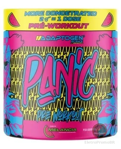 Pré Workout Panic 300g Concentrado Adaptogen Science Sabores Sabor Melancia