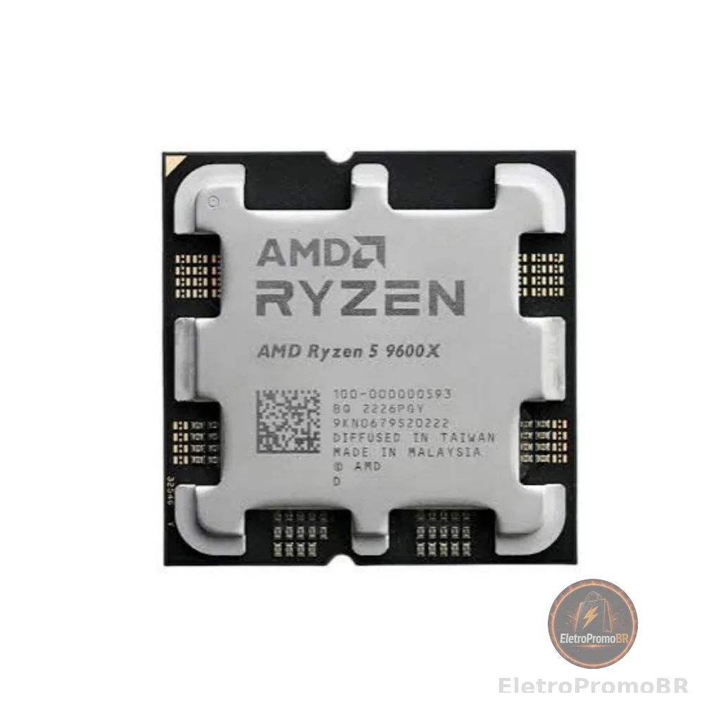 Processador AMD Ryzen 5 9600X, 3.9GHz (5.4GHz Turbo), 6-Cores 12-Threads, AM5 Novo (Sem Caixa ou Cooler)