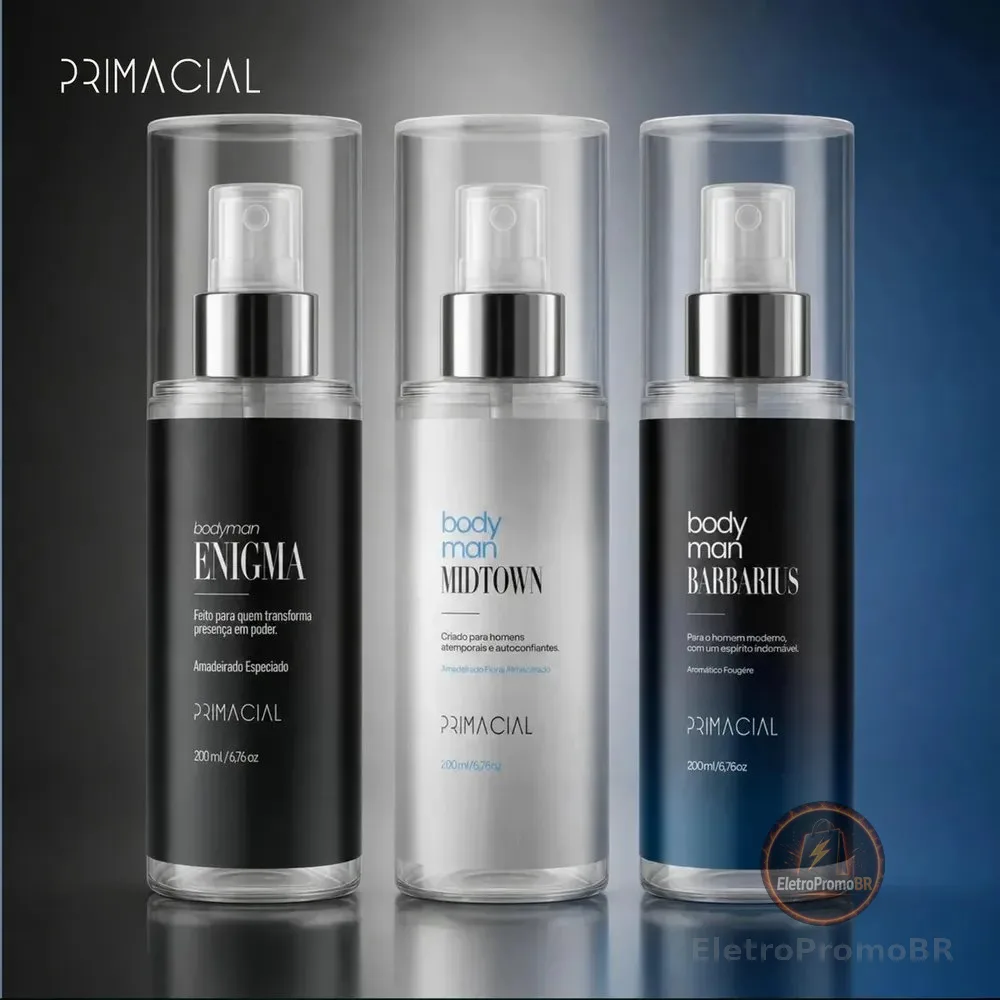 Kit Body Splash Masculino Barbarius + Enigma + Midtown 200ml