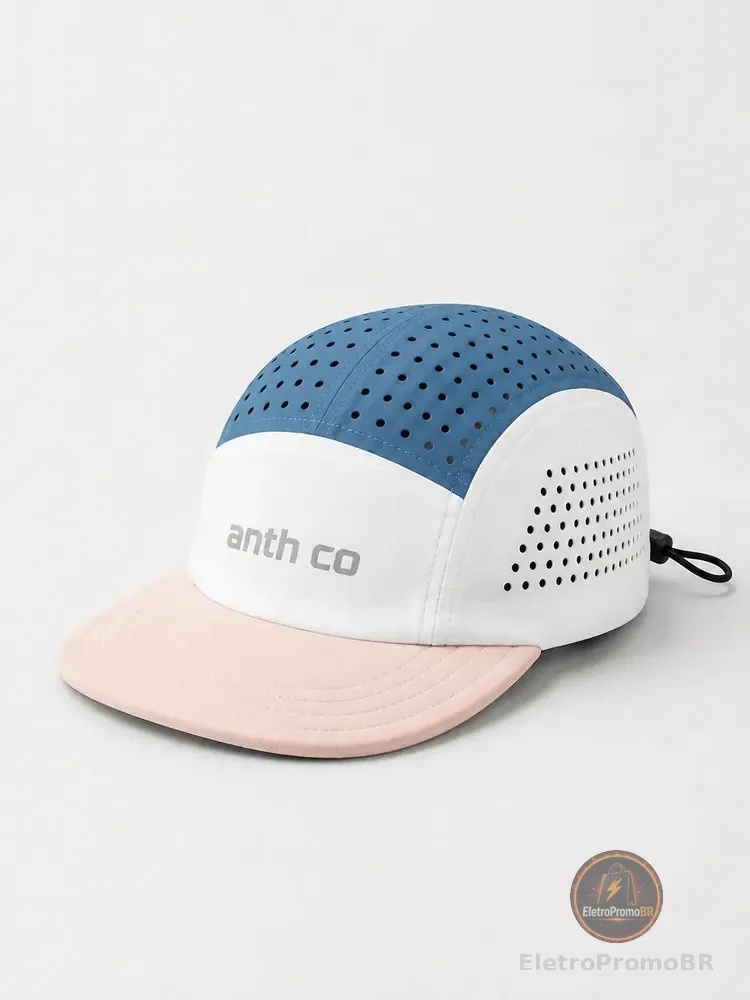 Boné Five Panel Esportivo Corrida Aba Curta Anth Co Uv 50+ Rosa Un Anth Co