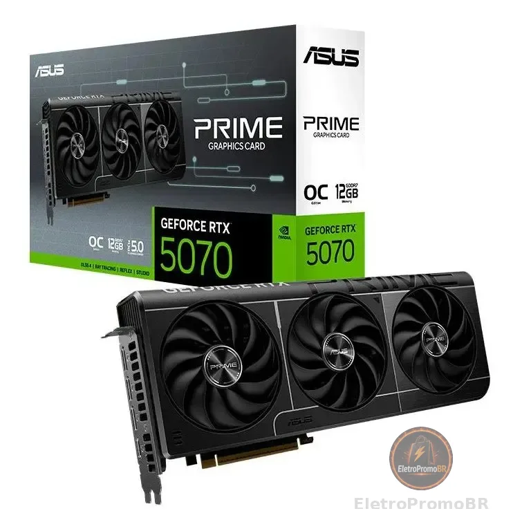 Placa de Vídeo Asus GeForce RTX 5070 Prime OC Edition 12GB GDDR7 192-bit