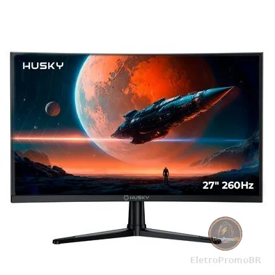 Monitor Gamer Curvo Husky Boreal 27", FHD, 260Hz, 1ms, Adaptive Sync, VA, DisplayPort e HDMI, HDR - HMG00627PT