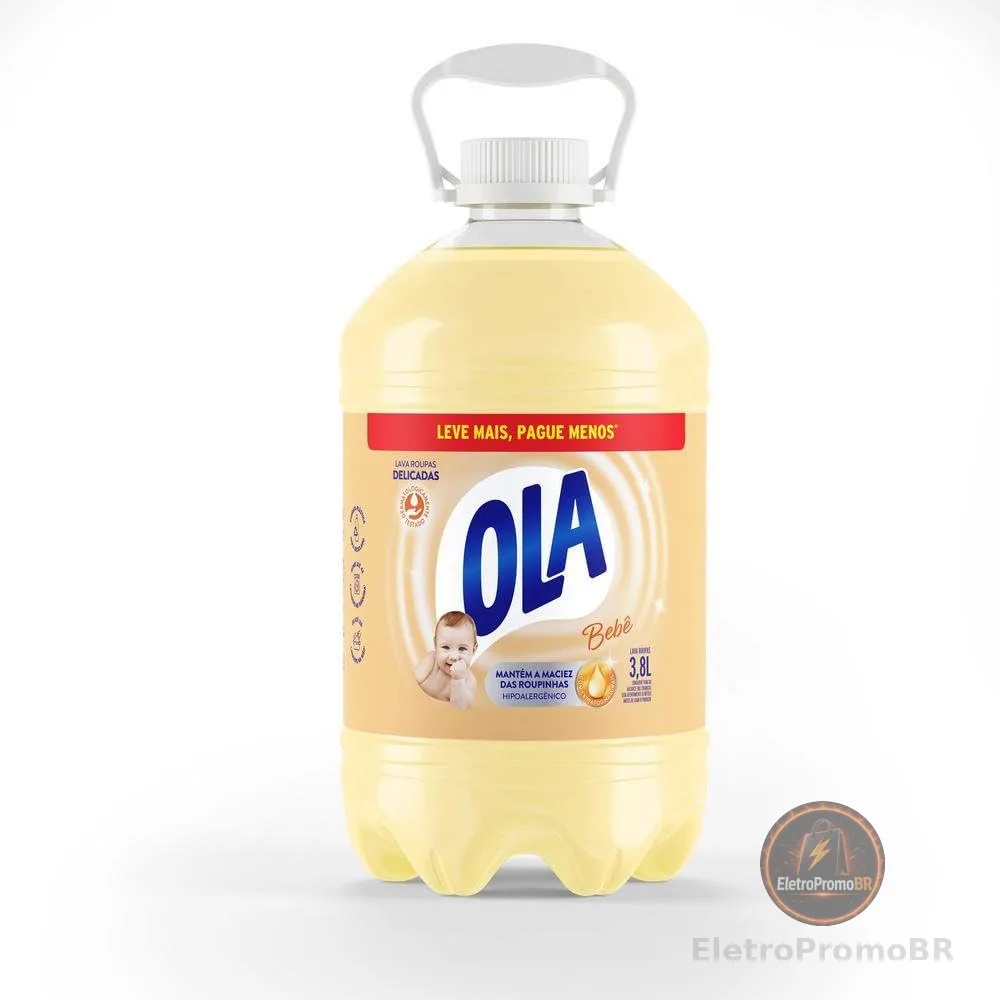 Ola Bebê Sabão Líquido para Roupas Finas e Delicadas, 3,8L