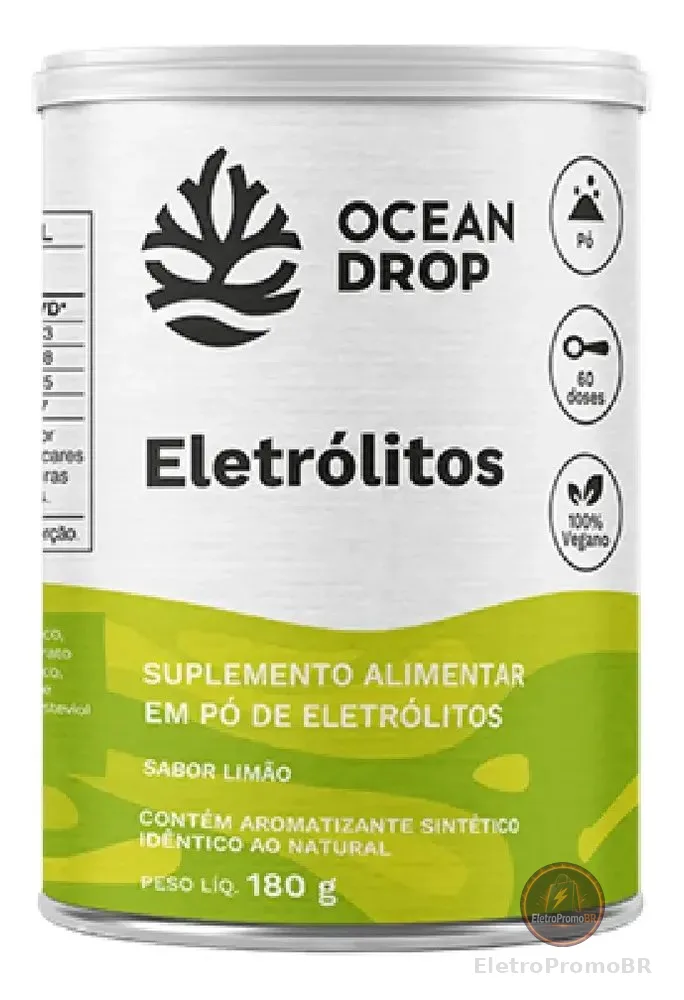 Eletrólito Ocean DROP Vitaminas e Minerais em pó sabor Limão x 180g