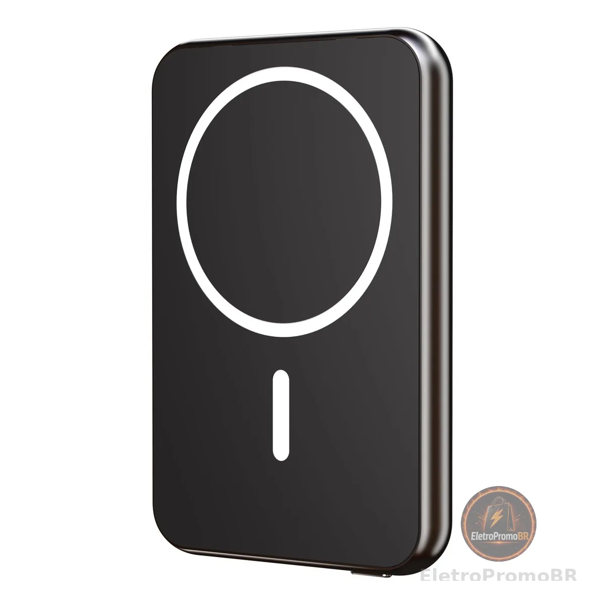 Geonav Power Bank, Carregador Portátil Universal por Indução 5.000mAh, Ultraslim Carregamento rápido, Compatível com MagSafe®, PB5KALMAGBK, Preto