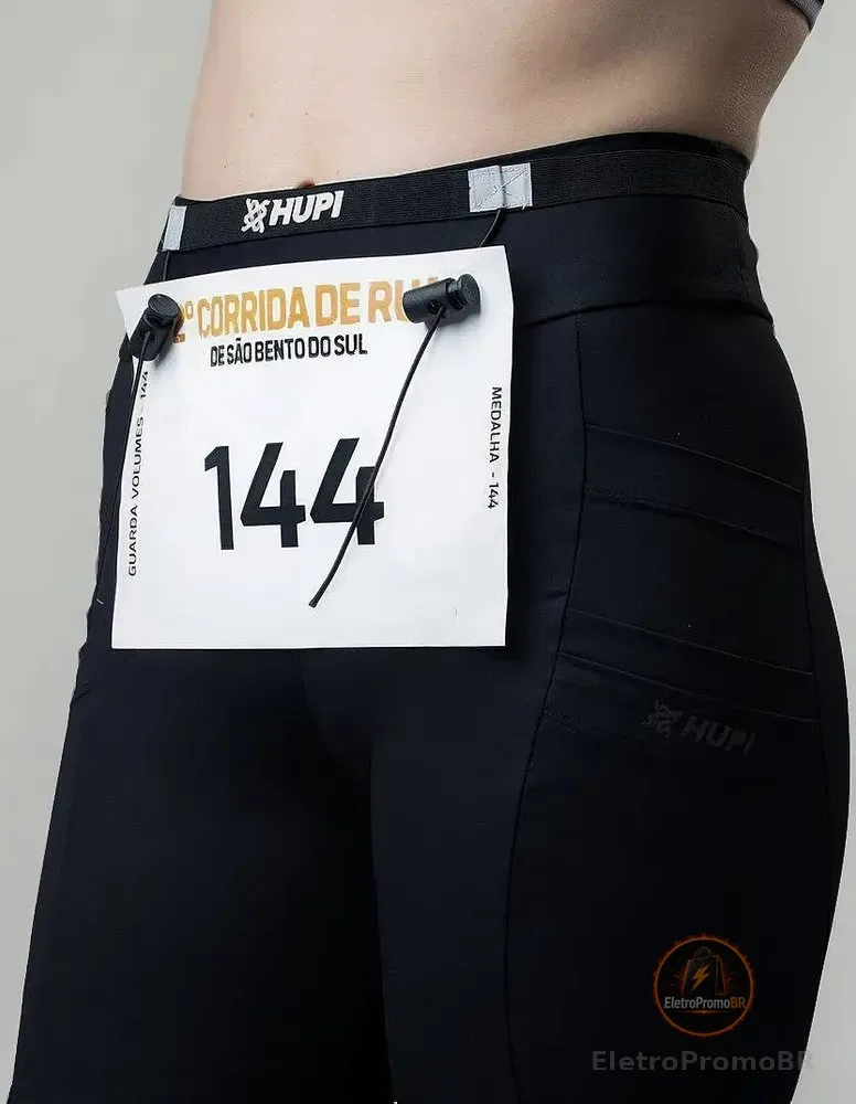 Cinto Porta Número Para Corrida Hupi Running All Black Preto Único