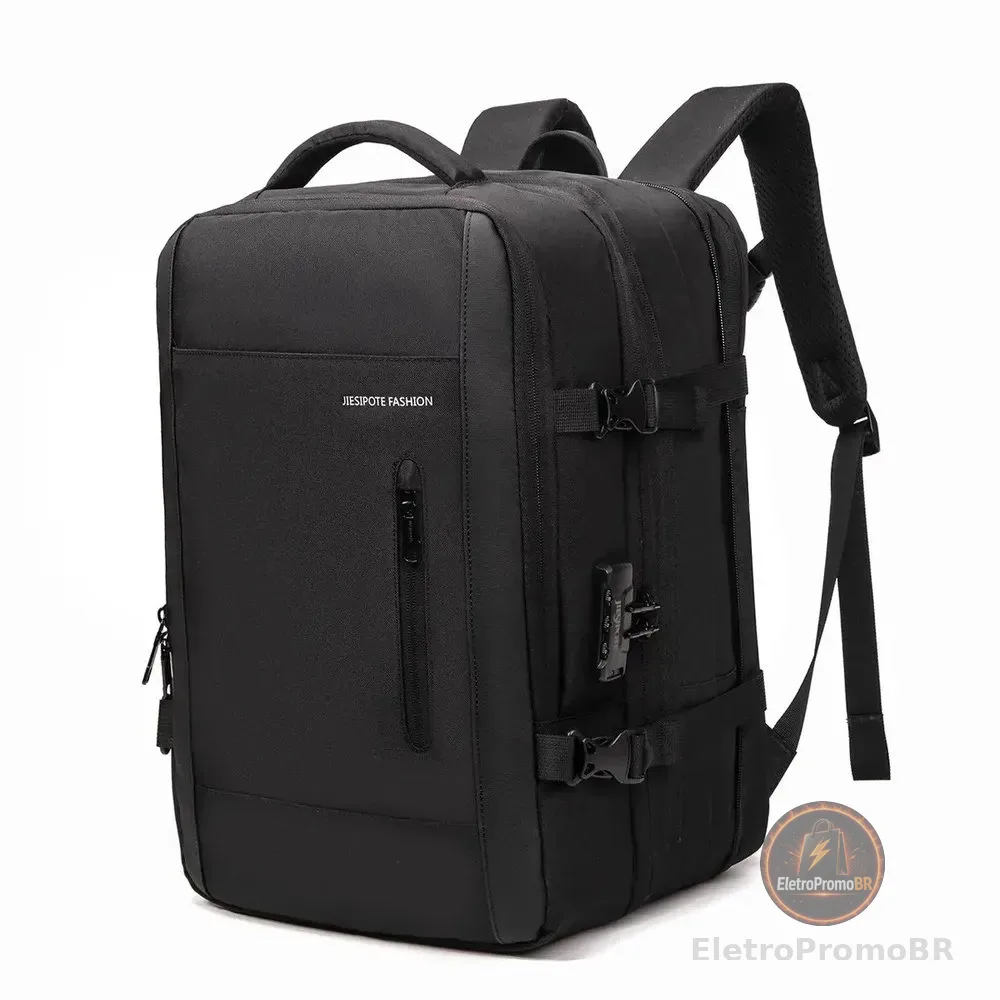 Mochila Para Notebook Impermeável com Porta USB e Senha Para Homem