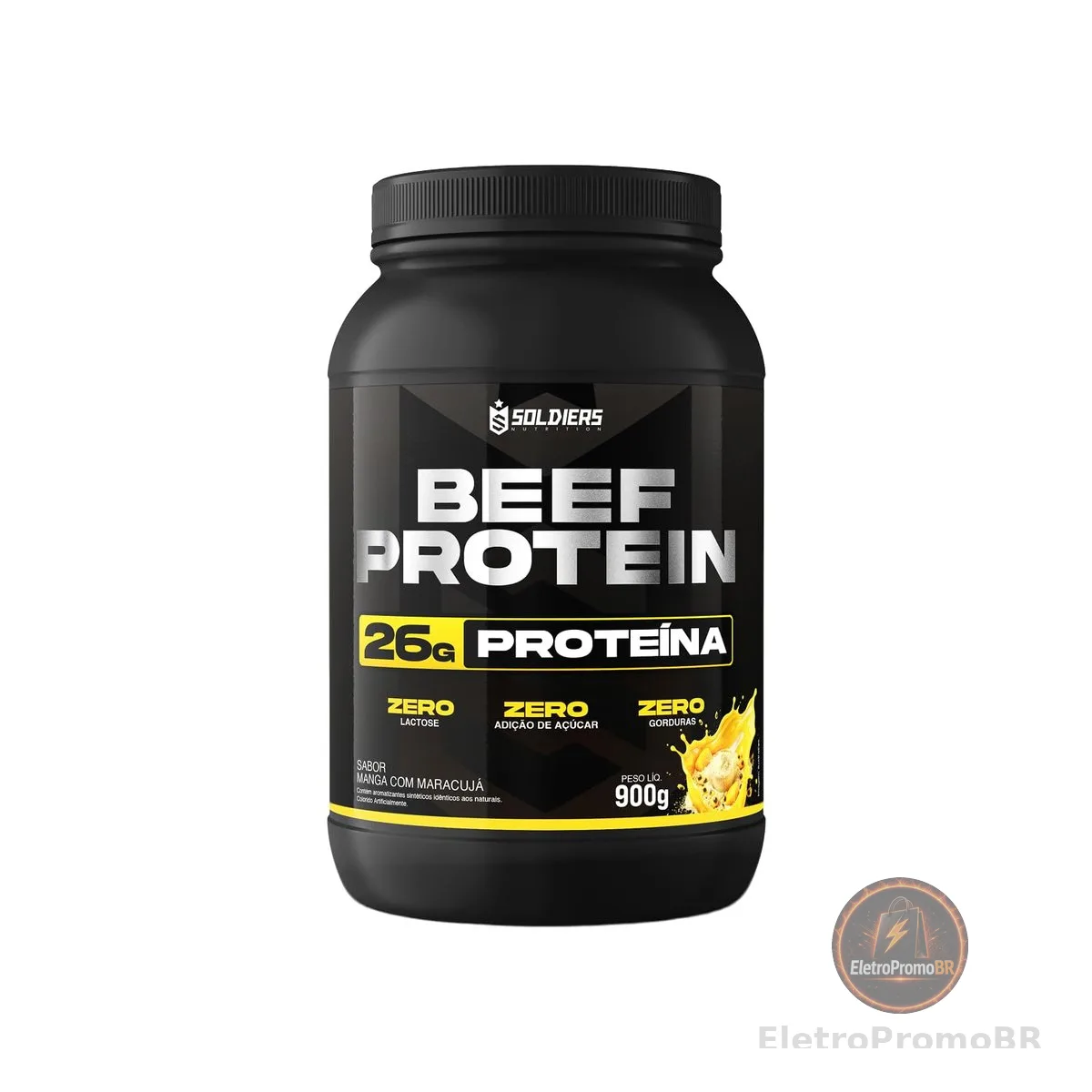 Beef Protein Suplemento Alimentar de Proteínas em Pó 900g - Soldiers Nutrition (Manga Com Maracujá)