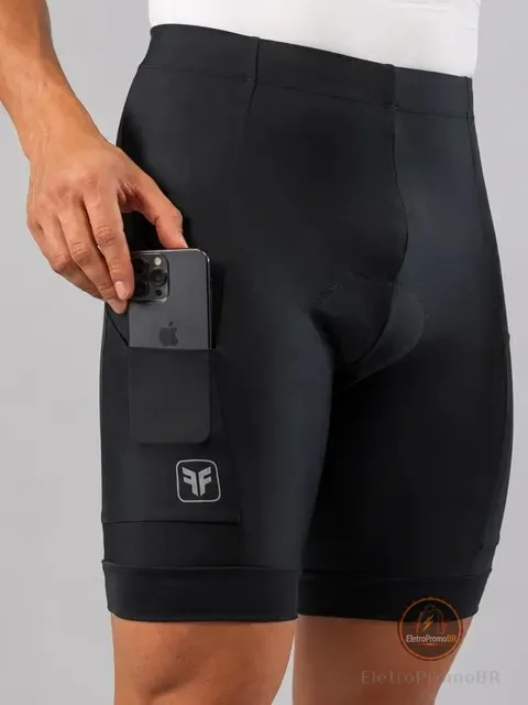 Bermuda Ciclismo Free Force Masc Basic C/ Bolsos Modelo novo
