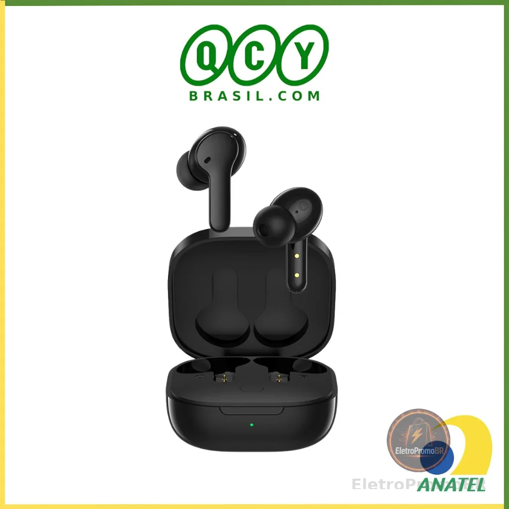 Fone de Ouvido QCY T13 ENC Bluetooh 5.1 Sem Fio para Esportes Academia IPX5 e até 8 Horas de Reprodução