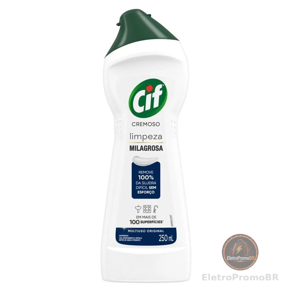 Cif Cremoso Limpeza Milagrosa Produto De Limpeza De Casa Milagroso Original Remove 100% Da Sujeira Difícil Sem Esforço 250 Ml