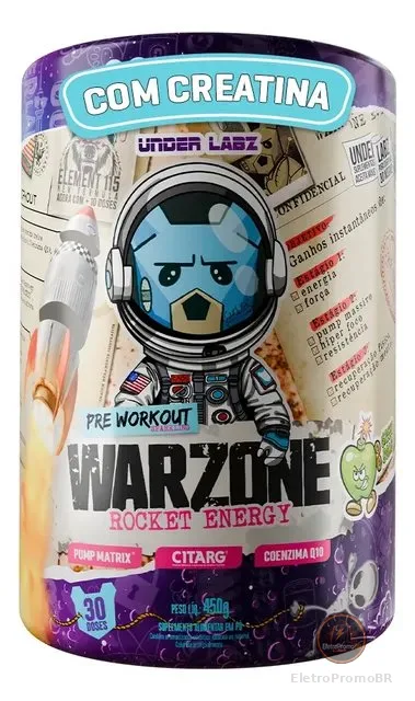 Pré Treino Under Labz Warzone Rocket Arginina Taurina Coq10