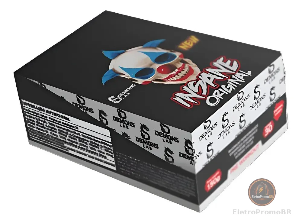 Pre Treino Insane Original Sache 30un Tutti Fruit Demons Lab Sem Sabor
