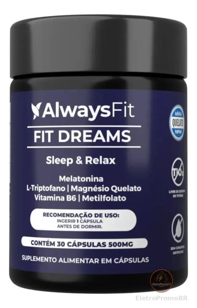 Fitdreams Alwaysfit | Melatonina + Vitaminas |  30 Cápsulas Sem Sabor