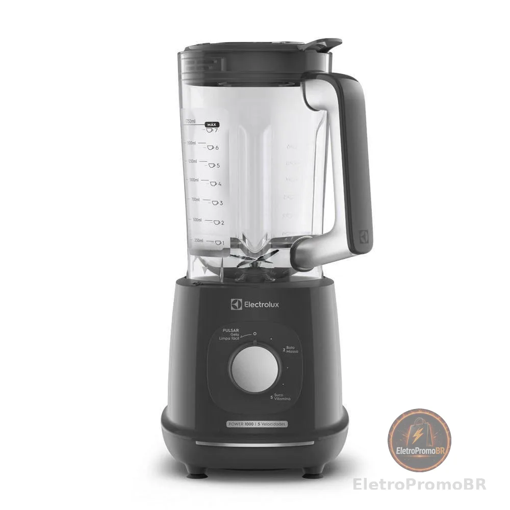 Liquidificador Electrolux 1000W 2.7L Efficient TriForce 5 Velocidades Cinza (EBL1000)