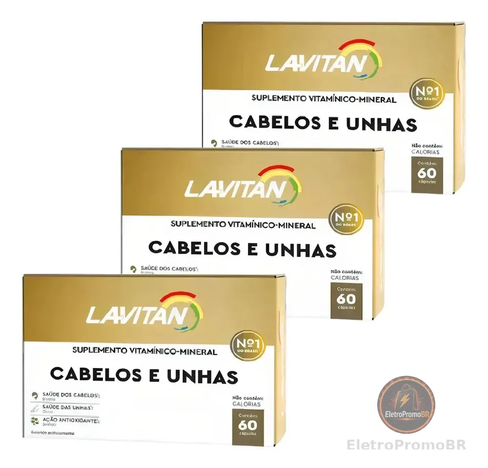 Biotina, zinco e selênio Lavitan em cápsula Sem sabor 3 kits de 60 un