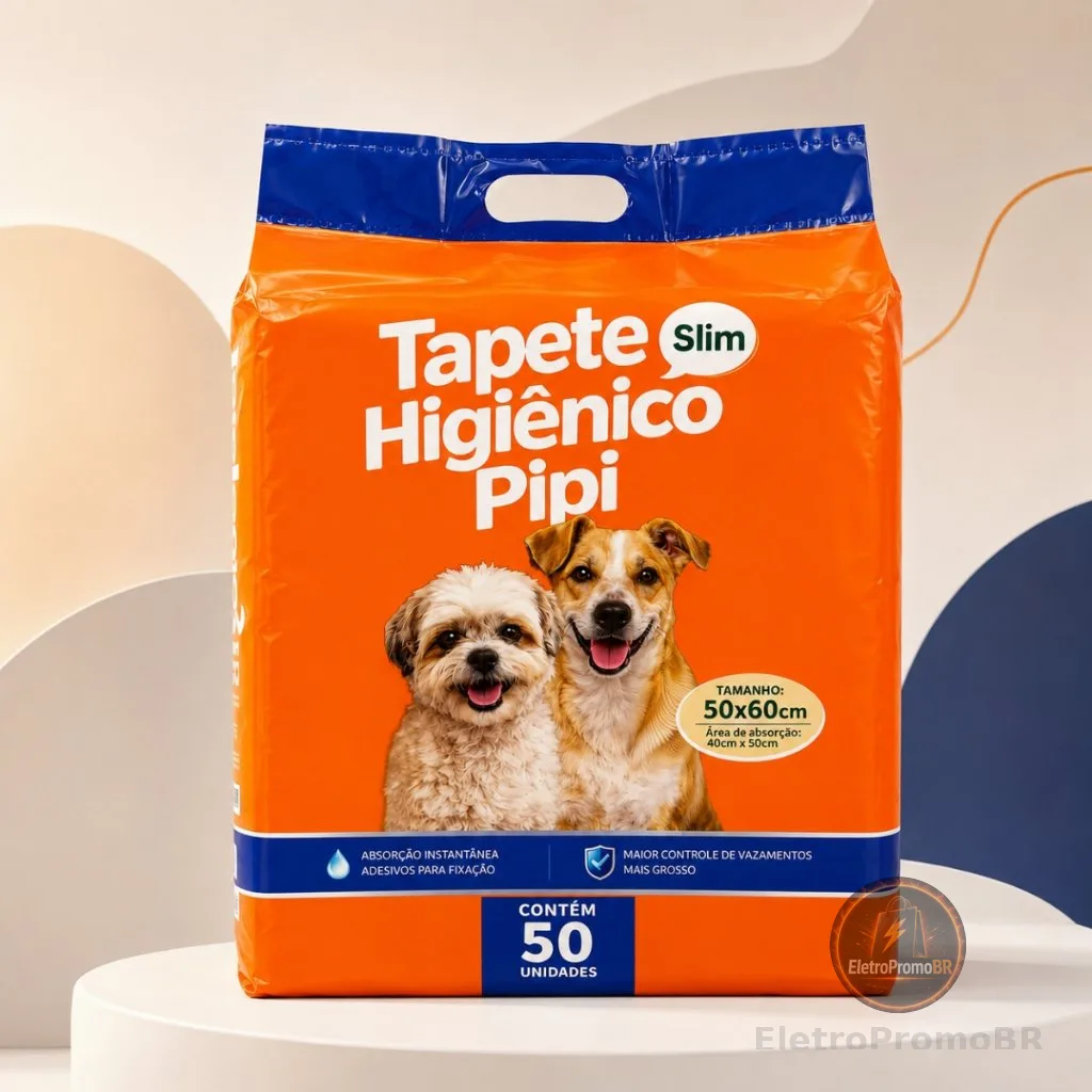 Tapete Higiênico 50x60 cm 50 até 200 Unidades Super Absorvente Descartável Cães Filhotes Xixi Pratitudo