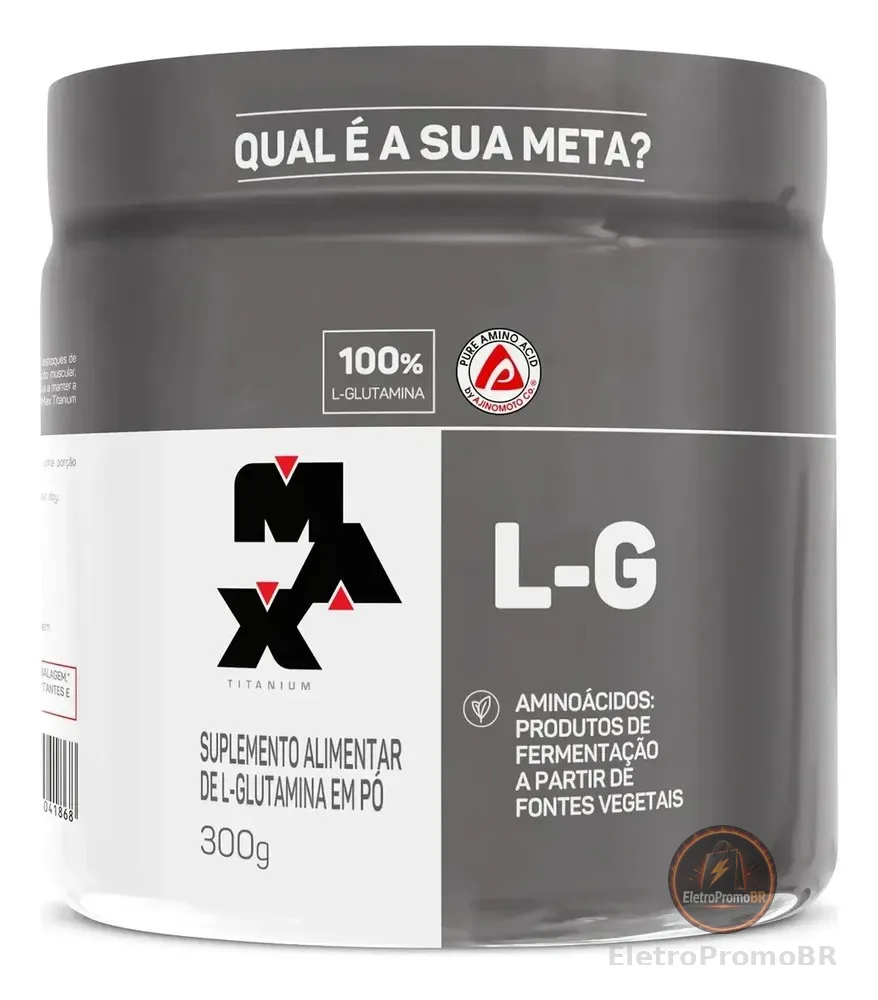 L-Glutamina Max Titanium Glutamina 100% Pura 300g Suplemento Sem Sabor