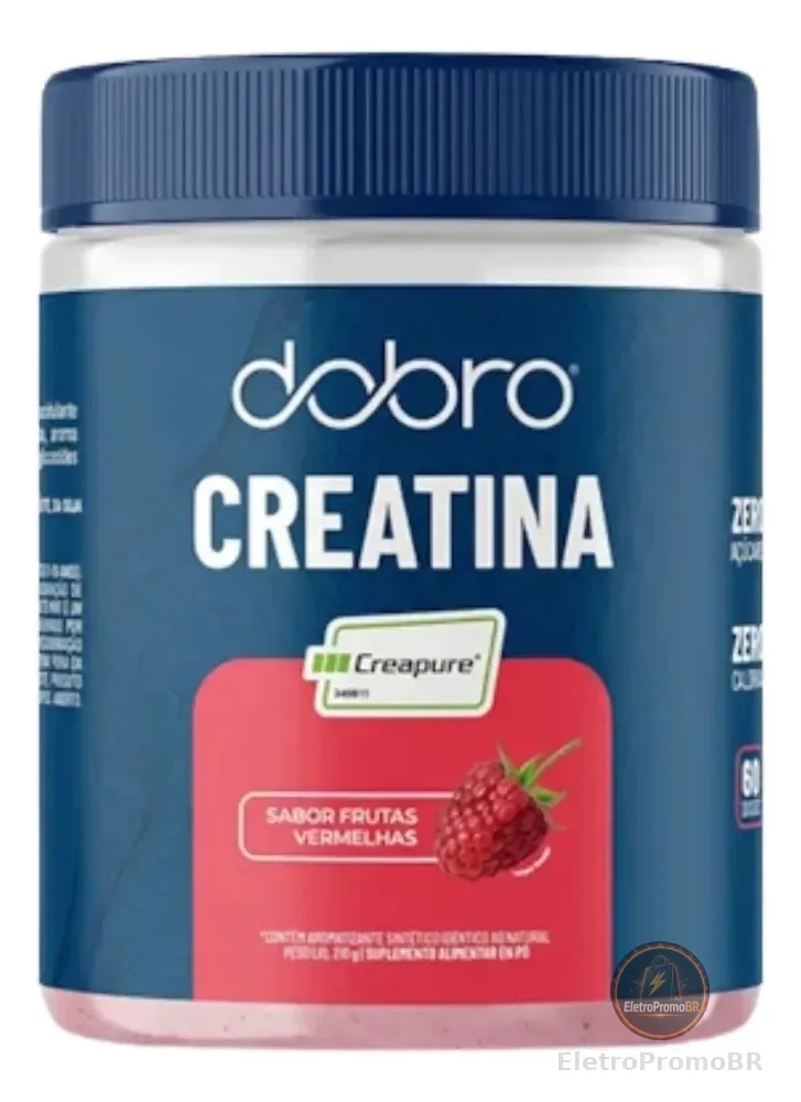 Creatina Creapure, Dobro, Com Sabor,  Sabor Frutas Vermelhas Frutas Vermelhas 1 Pote 210g