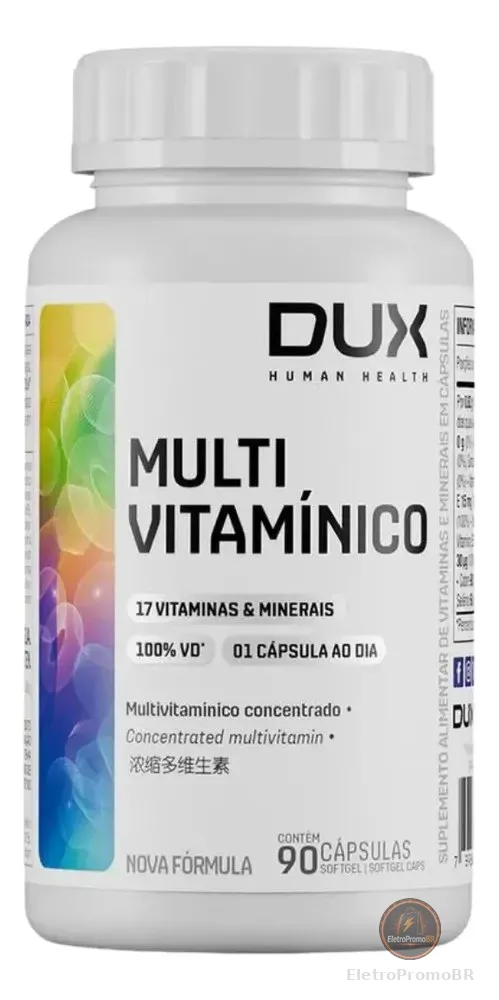 Multivitamínico - Pote 90 Cápsulas Dux Nutrition Sabor Sem Sabor Tamanho Natural Sem Sabor