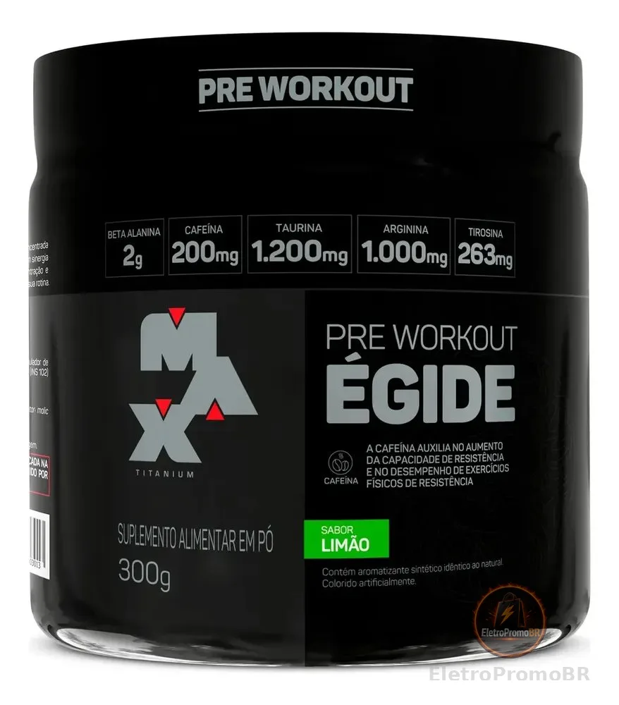 Pre treino Égide 300g Sabor Limão Suplemento em Pó Pré Treino Max Titanium