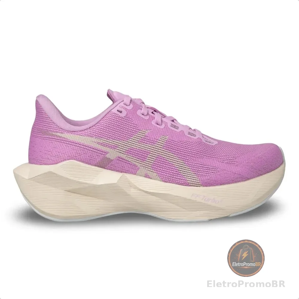 Tênis Asics Feminino Novablast 6 Corrida Performance Bege E Rosa 36 Br