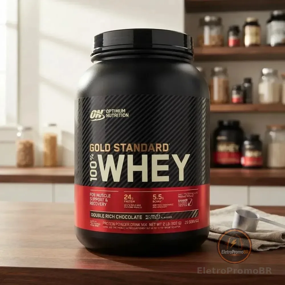 Proteína Optimum Nutrition Gold Standard 100% Whey em pó sabor Duplo chocolate intenso x 899g