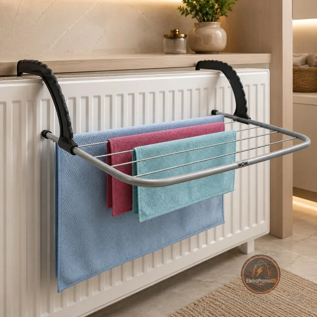 Varal Portátil Para Apartamento Secador De Roupas Prático e Retrátil Para Janela e Parede